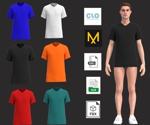 V-neck T-Shirt | Marvelous | Blender