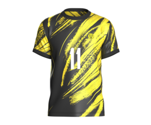 Soccer Football Golgen yellow with black Jersey Player-11 | Marvelous | Blender