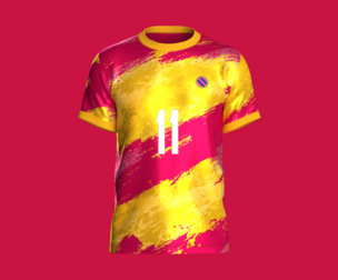 Soccer Football Magenta and Yellow Jersey Player-11 | Marvelous | Blender