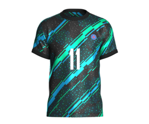 Soccer Football Mint Green With Blue Jersey Player-11 | Marvelous | Blender
