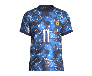 Soccer Football Monochromatic Blue Jersey Player-11 | Marvelous | Blender