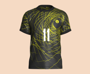 Soccer Football Neon yellow with black Jersey Player-11 | Marvelous | Blender