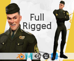 Soldier United States Army toon  realistic stylization