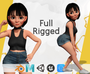 cartoon cute Woman  Stylized