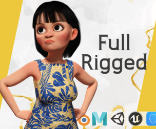 Pretty Girl Realistic Toon Character