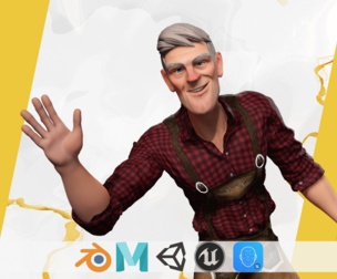 Confident Character Lumberjack Stylized Forester  Realism