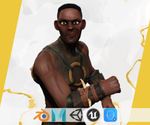 Tribal Warrior  Stylized Toon Fighter