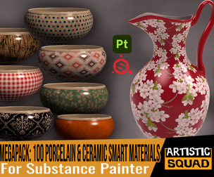 100 Porcelain and Ceramic smart materials for Substance Painter
