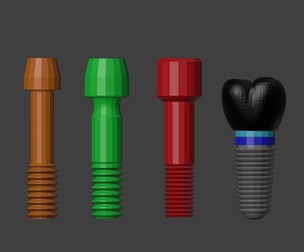 3D Model of Tooth Implants - Dental Models Bundle - 6 Pack