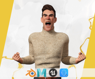 Stylized Confident Male in Sweater stylized anatomy