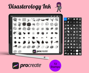 Splash Splatter Marks Set 3 Procreate Brush Stamps, 72 Splashes