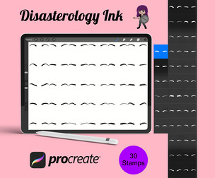 Facial Eyebrows Portrait Builder Procreate Brush Stamps Set 5, 30 Eyebrows