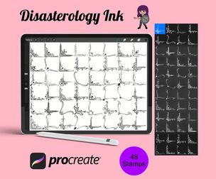 Vintage Ornate Border Corners Set 3 Procreate Brush Stamps, 48 Corners