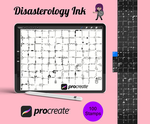 Vintage Ornate Border Corners Set 2 Procreate Brush Stamps, 100 Corners