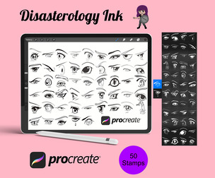 Cartoon Eyes Procreate Brush Stamps Set 4, 50 Cartoon Eyes