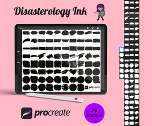Paint Brush Swatches Set 1 Procreate Brush Stamps, 78 Swatches