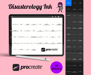 Page Divider Borders Set 1 Procreate Brush Stamps, 36 Dividers