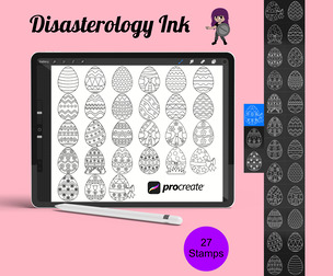 Easter Eggs Set 1 Procreate Brush Stamps, 27 Easter Eggs