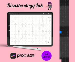 Crosses Set 1 Procreate Brush Stamps, 95 Cross