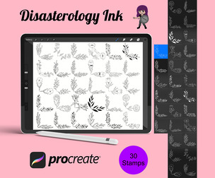 Floral Border Corners Set 1 Procreate Brush Stamps, 30 Floral Corners