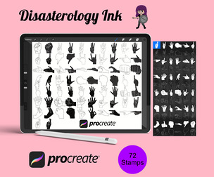 Human Portrait Hands Set 3 Procreate Brush Stamps, 72 Hand Stamps