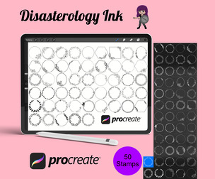 Floral Wreath Set 4 Procreate Brush Stamps, 50 Flower Wreaths