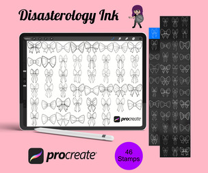 Ribbon Bows Set 2 Procreate Brush Stamps, 46 Bows