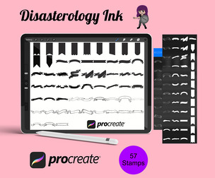 Ribbon Banners Set 2 Procreate Brush Stamps, 57 Banner Stamps