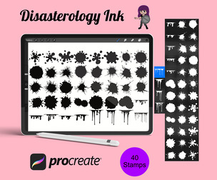 Splash Splatter Marks Set 2 Procreate Brush Stamps, 40 Splashes