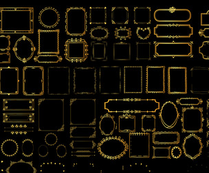 Elegant Gold Frame, Label Design, Vintage Collection Ornate Decorations, Antique Vector EPS File