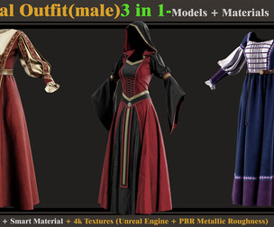 3 in 1 Medieval Outfit-Models+Materials