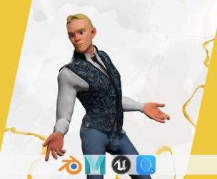 Cartoon Gentleman in Fancy Waistcoat