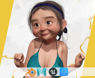 funny cartoon  old women in bikini