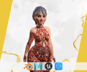 Stylized Elderly Woman in Retro Outfit