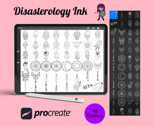 Dreamcatchers Set 3 Procreate Brush Stamps, 48 Dream Catchers