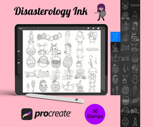 Easter Icons Set 3 Procreate Brush Stamps, 30 Easter Icons