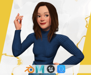 Toon Character  woman with Sweater