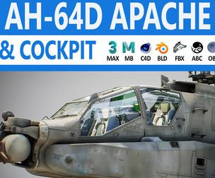 AH-64D Apache Longbow Helicopter with Cockpit