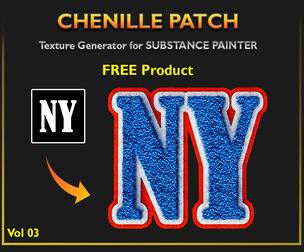 CHENILLE PATCH Generator for Substance Painter- FREE Product - Vol 03