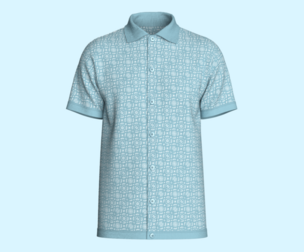 Mens Printed-7 Buttons Polo Shirt  | Marvelous | Blender