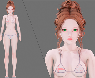 Bikini 0014 - UE5 - Unity - Blender - Animated - Realistic Female  - link in description