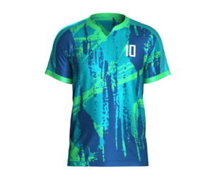 Mens Soccer Blue and Mint Jersey Player-10  | Marvelous | Blender