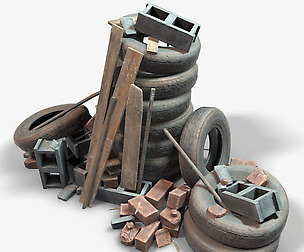 Debris Groundfill Junk Trash Kit-Game Ready
