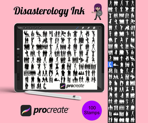 Figure Pose Silhouettes Set 1 Procreate Brush Stamps, 100 Poses
