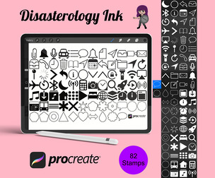 Digital Planner Guide Icons Set 1 Procreate Brush Stamps, 82 Planner Icons