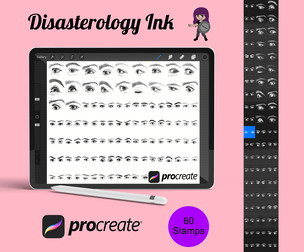 Facial Eyes Set 3 Procreate Brush Stamps, 60 Eyes