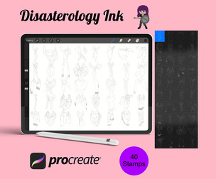 Clothing Scarves Set 1 Procreate Brush Stamps, 40 Scarf Stamps