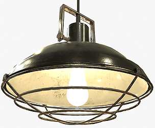 Industrial Overhead Light Game Ready PBR Textures