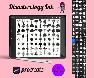 Tree Silhouette Set 2 Procreate Brush Stamps, 79 Trees