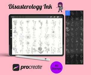 Floral Wild Flower Set 1 Procreate Brush Stamps, 40 Floral Stamps